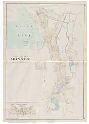 Monson Village, Massachusetts 1894 Old Town Map Reprint - Hampden Co.