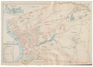 Springfield City, Massachusetts 1894 Old Town Map Reprint - Hampden Co.