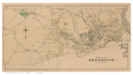Brookline, Massachusetts 1876 Old Town Map Reprint - Norfolk Co.
