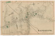 Randolph Village, Massachusetts 1876 Old Town Map Reprint - Norfolk Co.