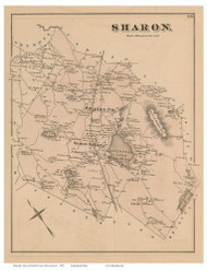 Sharon, Massachusetts 1876 Old Town Map Reprint - Norfolk Co.