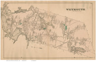 Weymouth, Massachusetts 1876 Old Town Map Reprint - Norfolk Co.