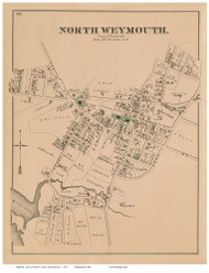 North Weymouth, Massachusetts 1876 Old Town Map Reprint - Norfolk Co.