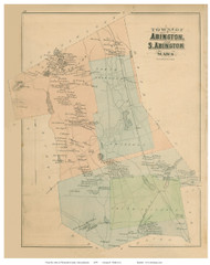 Abington and South Abington, Massachusetts 1879 Old Town Map Reprint - Plymouth Co.