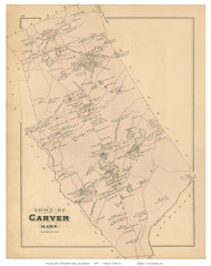 Carver, Massachusetts 1879 Old Town Map Reprint - Plymouth Co.