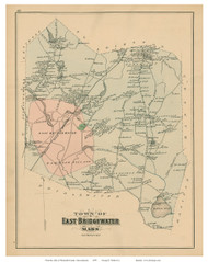 East Bridgewater, Massachusetts 1879 Old Town Map Reprint - Plymouth Co.