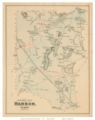 Hanson, Massachusetts 1879 Old Town Map Reprint - Plymouth Co.