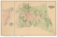 Hingham and North Cohasset Village, Massachusetts 1879 Old Town Map Reprint - Plymouth Co.