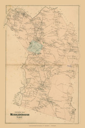 Middleborough, Massachusetts 1879 Old Town Map Reprint - Plymouth Co.