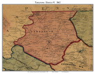1st District - Taneytown, Maryland 1862 Old Town Map Custom Print - Carroll Co.
