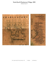 North East and Charlestown Villages - North East, Maryland 1858 Old Town Map Custom Print - Cecil Co.