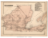 Standish, Maine 1871 Old Town Map Reprint Cumberland Co.