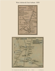 Auburn East & West, Maine 1858 Old Town Map Custom Print - Androscoggin Co.