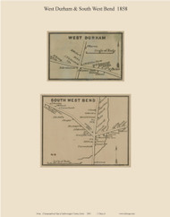 West Durham & South West Bend, Maine 1858 Old Town Map Custom Print - Androscoggin Co.