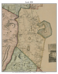Leeds, Maine 1858 Old Town Map Custom Print - Androscoggin Co.