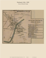 Mechanic Falls, Maine 1858 Old Town Map Custom Print - Androscoggin Co.