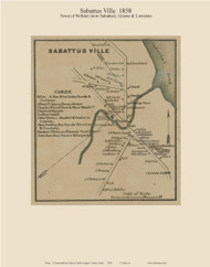 Sabattus Ville, Maine 1858 Old Town Map Custom Print - Androscoggin Co.