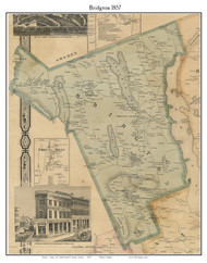 Bridgton, Maine 1857 Old Town Map Custom Print - Cumberland Co.