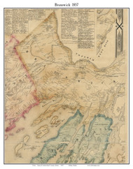 Brunswick, Maine 1857 Old Town Map Custom Print - Cumberland Co.