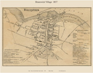 Brunswick Village, Maine 1857 Old Town Map Custom Print - Cumberland Co.