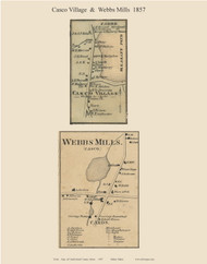 Casco Village & Webbs Mills, Maine 1857 Old Town Map Custom Print - Cumberland Co.