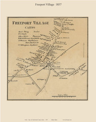 Freeport Village, Maine 1857 Old Town Map Custom Print - Cumberland Co.