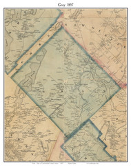 Gray, Maine 1857 Old Town Map Custom Print - Cumberland Co.