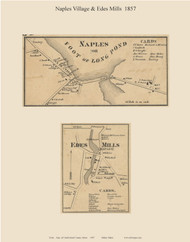 Naples Village & Eden Mills, Maine 1857 Old Town Map Custom Print - Cumberland Co.