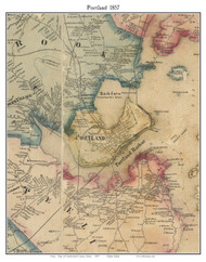 Portland, Maine 1857 Old Town Map Custom Print - Cumberland Co.
