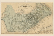 City of Portland, Maine 1857 Old Town Map Custom Print - Cumberland Co.