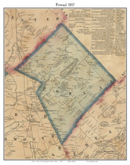 Pownal, Maine 1857 Old Town Map Custom Print - Cumberland Co.
