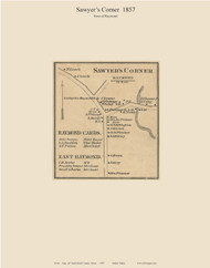 Sawyer's Corner, Maine 1857 Old Town Map Custom Print - Cumberland Co.