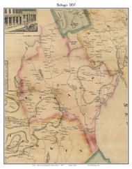 Sebago, Maine 1857 Old Town Map Custom Print - Cumberland Co.