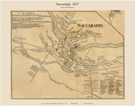 Saccarappa, Maine 1857 Old Town Map Custom Print - Cumberland Co.
