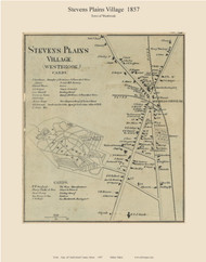 Stevens Plains Village, Maine 1857 Old Town Map Custom Print - Cumberland Co.