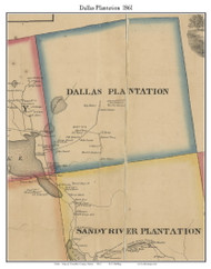 Dallas Plantation, Maine 1861 Old Town Map Custom Print - Franklin Co.