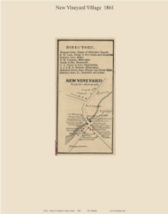 New Vineyard Village, Maine 1861 Old Town Map Custom Print - Franklin Co.