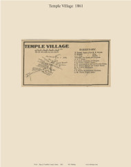 Temple Village, Maine 1861 Old Town Map Custom Print - Franklin Co.