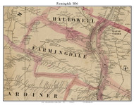Farmingdale, Maine 1856 Old Town Map Custom Print - Kennebec Co.