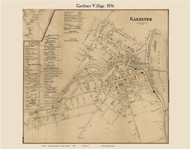 Gardiner Village, Maine 1856 Old Town Map Custom Print - Kennebec Co.