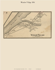 Winslow Village, Maine 1856 Old Town Map Custom Print - Kennebec Co.