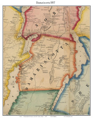 Damariscotta, Maine 1857 Old Town Map Custom Print - Lincoln Co.