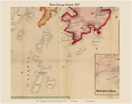Saint George Islands, Maine 1857 Old Town Map Custom Print - Lincoln Co.