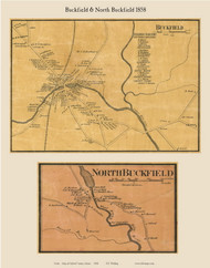 Buckfield Village & North Buckfield, Maine 1858 Old Town Map Custom Print - Oxford Co.
