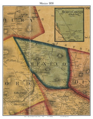 Mexico, Maine 1858 Old Town Map Custom Print - Oxford Co.