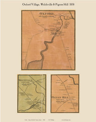 Oxford Village, Welchville & Pigeon Hill, Maine 1858 Old Town Map Custom Print - Oxford Co.