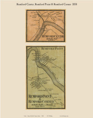 Rumford Center, Rumford Point & Rumford Corner, Maine 1858 Old Town Map Custom Print - Oxford Co.