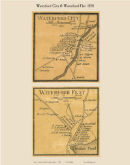 Waterford City & Waterford Flat, Maine 1858 Old Town Map Custom Print - Oxford Co.