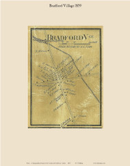 Bradford Village, Maine 1859 Old Town Map Custom Print - Penobscot Co.