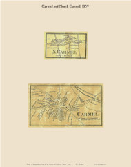 Carmel Village & North Carmel, Maine 1859 Old Town Map Custom Print - Penobscot Co.